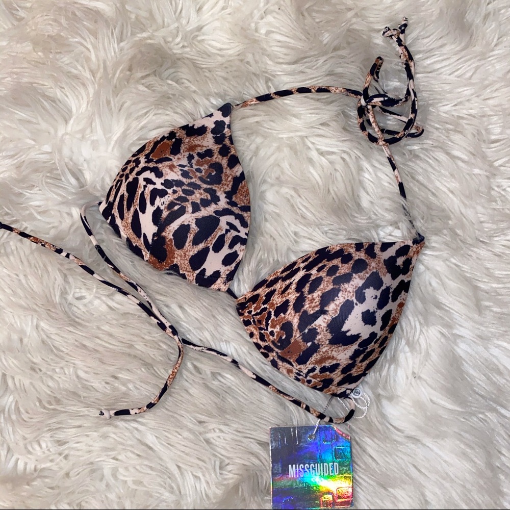 Leopard bikini top